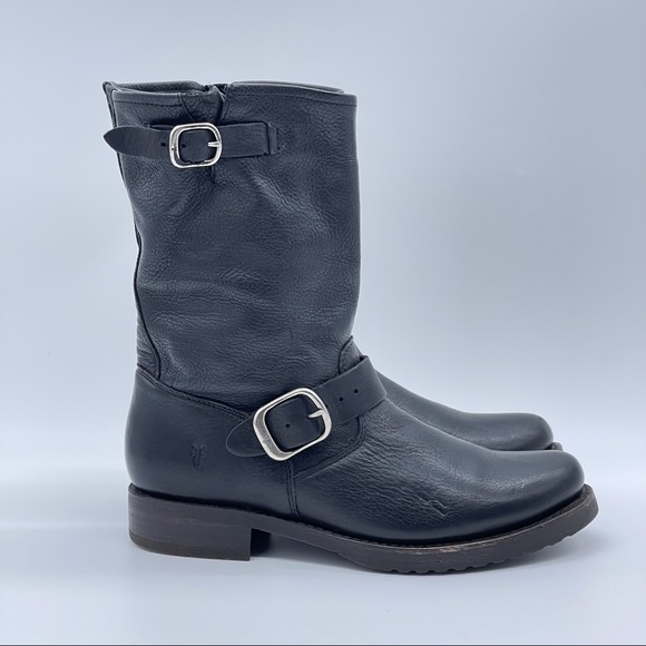 Frye Shoes - Frye Black Leather Combat Boots